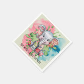 Graue Elephant Sewn Floral Patchwork Kinderdusche Serviette (Ecke)