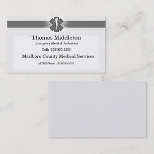 Graue EMS/EMT-Kontaktkarte Visitenkarte