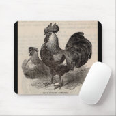 Graue englische Dorkings Hühner aus dem 19. Jahrhu Mousepad (Mit Mouse)