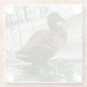 Graue Ente im Dunkeln des Sees Glasuntersetzer (Rückseite)