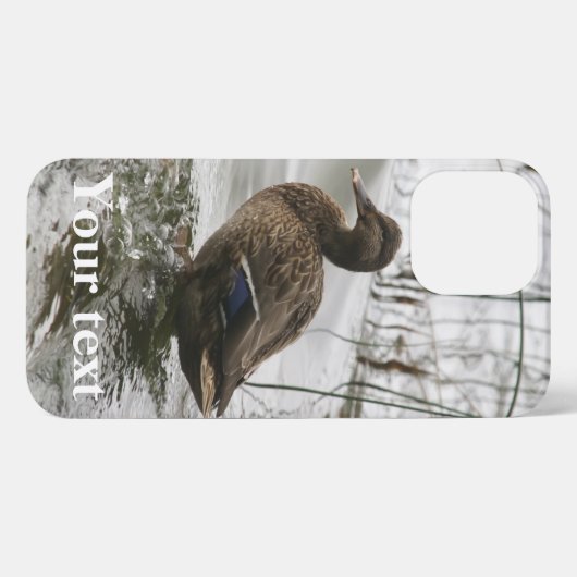 Graue Ente im Dunkeln des Sees iPhone Hülle (Rückseite (Horizontal))