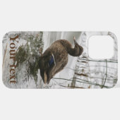 Graue Ente im Dunkeln des Sees iPhone Hülle (Hinten horizontal)