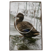 Graue Ente im Dunkeln des Sees Mittlere Geschenktüte (Vorderseite)