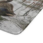 Graue Ente im Dunkeln des Sees Schneidebrett (Ecke)