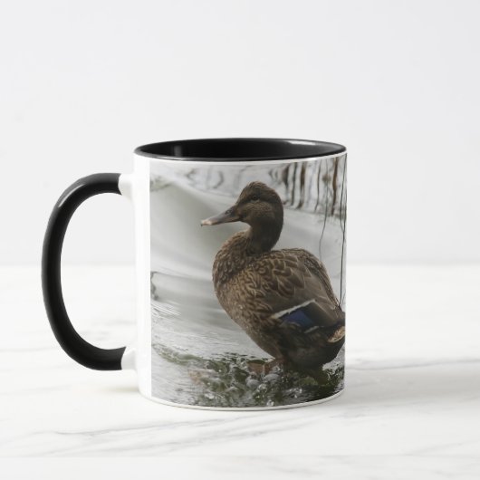 Graue Ente im Dunkeln des Sees Tasse (Links)