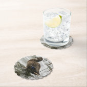 Graue Ente im Dunkeln des Sees Untersetzer (Vor Ort)