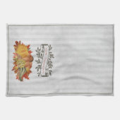 Graue Erntedank Pumpkins und Squash Geschirrtuch (Horizontal)