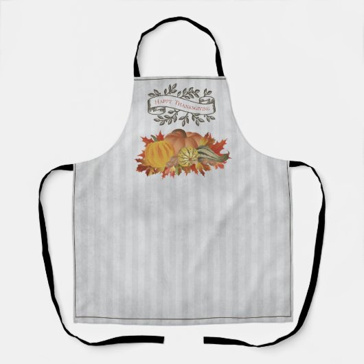 Graue Erntedank Pumpkins und Squash Schürze (Vorderseite)