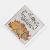 Graue Erntedank Pumpkins und Squash Serviette (Ecke)