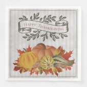 Graue Erntedank Pumpkins und Squash Serviette (Vorderseite)