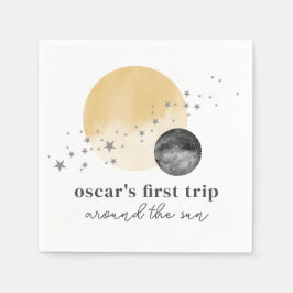 Graue erste Reise um die Sonne Serviette