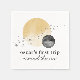 Graue erste Reise um die Sonne Serviette