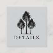 Graue Eschenbaum-Hochzeits-QR Begleitkarte (Rückseite)