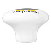 Graue Eule Design personalisiert Keramikknauf (Seitenansicht)