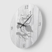 Graue Eulen-Wanduhr Große Wanduhr (Winkel)