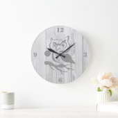 Graue Eulen-Wanduhr Große Wanduhr (Zuhause)