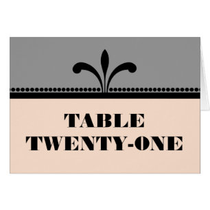 Graue/Extravagante Art-Déco-Tischnummer-Karte