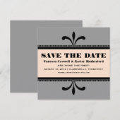Graue/Extravagante Kunst-Déco Save the Date einlad (Vorne/Hinten)