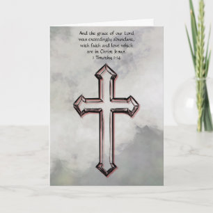 Graue Faith Cross Oaster Bible Verse Card Karte