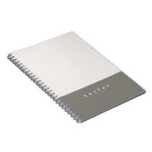 Graue Farbblock Notizbuch mit individuellem Namen Notizblock (Rechte Seite)