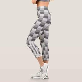 Graue Farbblöcke Capri Leggings