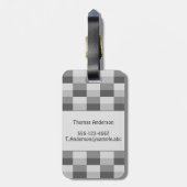 Graue Farbblöcke Gepäckanhänger (Rückseite vertikal)