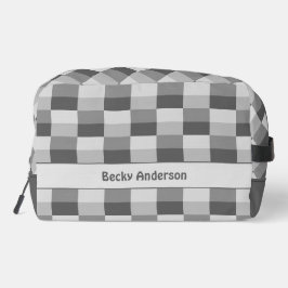 Graue Farbblöcke Waschbeutel