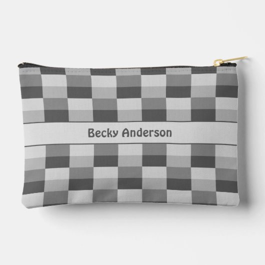 Graue Farbblöcke Zubehörtasche (Rückseite)