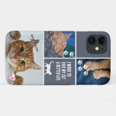 Graue Farbblockkatzenkatze Monogramm Pfosten Case-Mate iPhone Hülle (Rückseite (Horizontal))