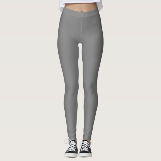 Graue Farbe einfarbig schlicht Leggings (Vorderseite)