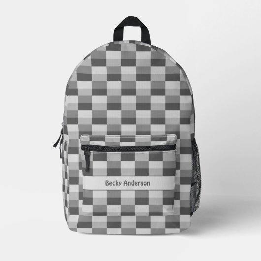Graue Farbfelder Bedruckter Rucksack (Vorderseite)