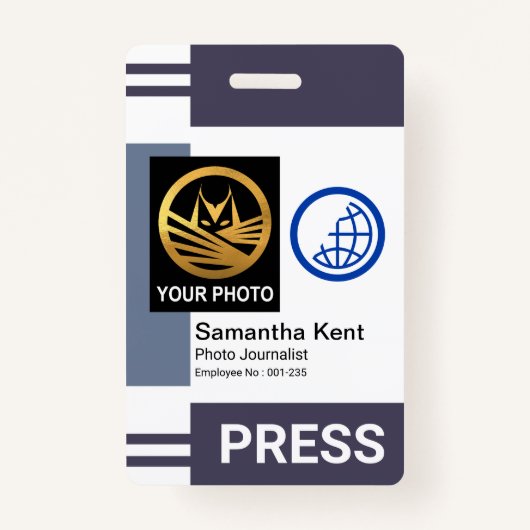 Graue Farbstreifen Streifen-Spalte Fotovorlage Pre Ausweis (Vorderseite)