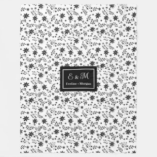 Graue Farbtöne Blumen-Decke Moderne Benutzerdefini Fleecedecke