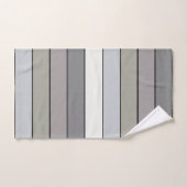 Graue Farbtöne mit schwarzen Streifen auf Aquarell Badhandtuch Set (Handtuch)