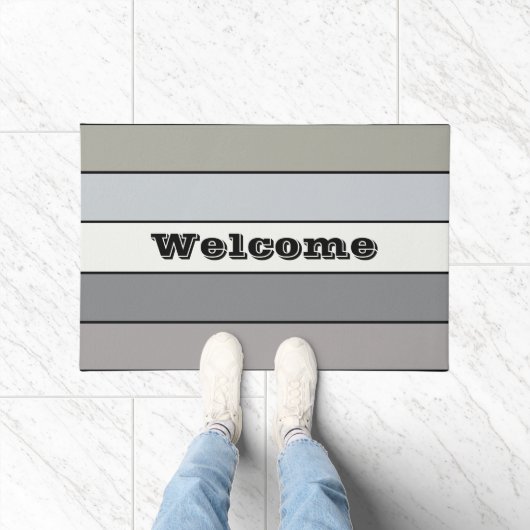 Graue Farbtöne mit schwarzen Streifen auf Aquarell Fußmatte (Indoor)