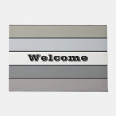 Graue Farbtöne mit schwarzen Streifen auf Aquarell Fußmatte (Vorderseite)