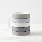 Graue Farbtöne mit schwarzen Streifen auf Aquarell Kaffeetasse (Vorderseite Links)