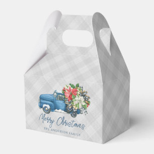 Graue Farmhouse-Kariert Vintage Blaue LKW-Weihnach Geschenkschachtel