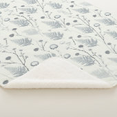 Graue Farn Botanik Muster Sherpadecke (3/4)