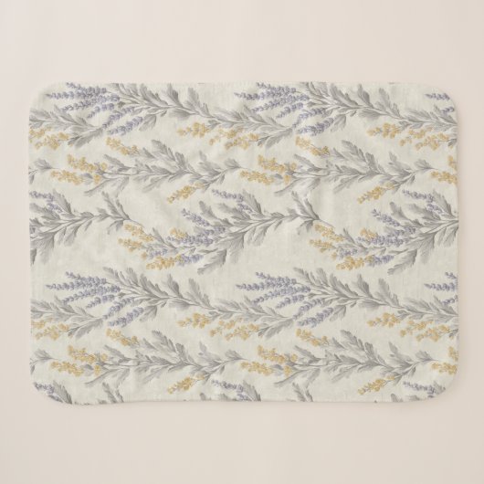 Graue Farn Botanik Muster Sherpadecke (Vorderseite (Horizontal))
