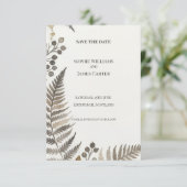 Graue Farn-Save-the-Date-Karte Save The Date (Stehend Vorderseite)