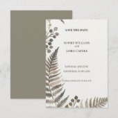 Graue Farn-Save-the-Date-Karte Save The Date (Vorne/Hinten)