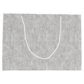 Graue Faux-Linene-Hochzeit Große Geschenktüte (Rückseite)