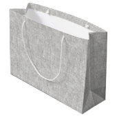 Graue Faux-Linene-Hochzeit Große Geschenktüte (Rückseite Schrägansicht)
