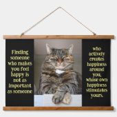 Graue Feline Cat, die Sie anschauen, wie Sie Tapes Wandteppich Mit Holzrahmen (Vorne)