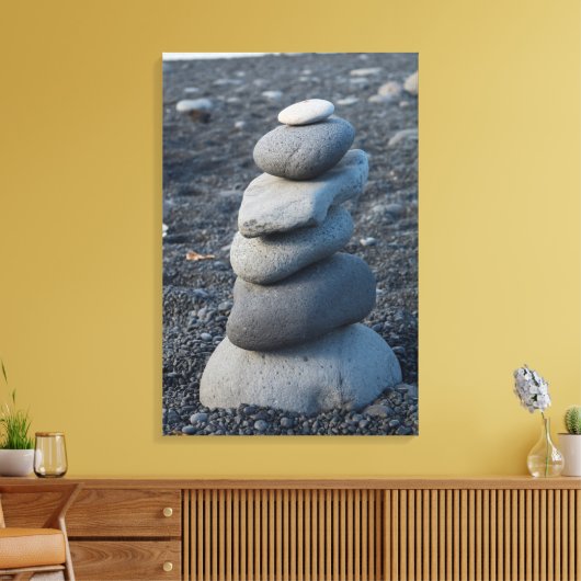 Graue Felsen am Strand Leinwanddruck (Insitu (Wohnzimmer))