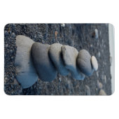 Graue Felsen am Strand Magnet (Horizontal)