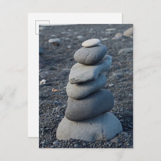 Graue Felsen am Strand Postkarte (Vorne/Hinten)