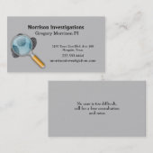 Graue Finger druckt private Untersuchung Visitenkarte (Vorne/Hinten)