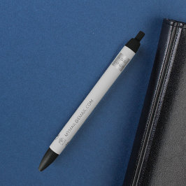 Graue Firmenlogos auf der E-Mail-Website Kugelschreiber